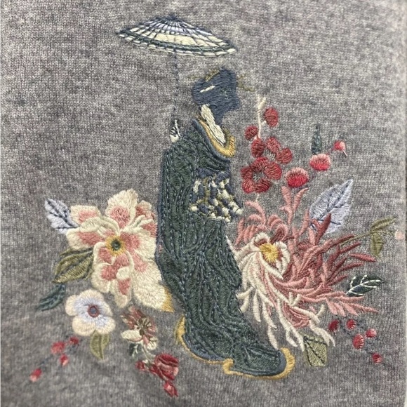 Johnny Was cashmere heavily embroidered  3/4 sleeve sweater NWT RARE - Picture 7 of 14